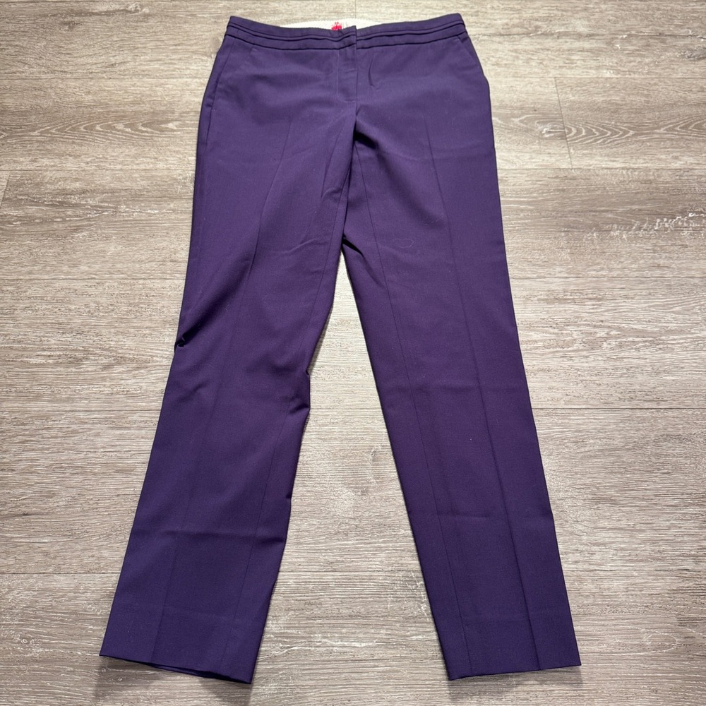 Brooks Brothers Dress Pants Womens 2 Purple Wool Red Fleece Stretch Slacks 30x28